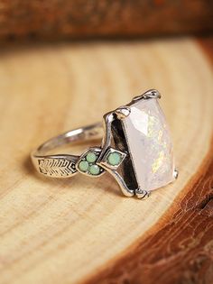 Antique Silver Rings, Vintage Jewellery Rings, Vintage Style Rings, Square Rings, Silver Band Ring, Jewelry Inspo, White Opal, Opal Jewelry, Pretty Jewellery