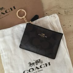 Coach Monogram Leather Key Chain Holder . Measures 3x 2.5 Inches Comes With Dust Bag And Paper Gift Box Coach Monogram, Coach Keychain, Bath Body Works Candles, Leather Key Chain, Key Chain Holder, Leather Key Fobs, Dream Gift, Keychain Wallet, Paper Gift Box