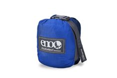 a blue bag with an emo logo on it