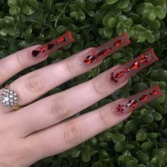 Rbd Rebelde Nails, Red Glam Nails, Nails Art Easy, Nail Art 2022, Nail Art 2023, Maroon Nail, Quinceanera Nails, Ombre Acrylic Nails, Nails Design With Rhinestones