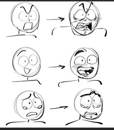 some cartoon faces with different expressions