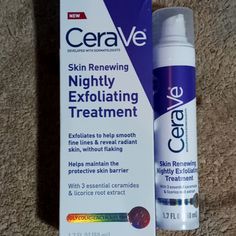 Aawesome Cerave Skin Care (1) Skin Renewing Nightly Exfoliating Treatment Most Of Your Needs In One Bundle!! I Have Many Other Cerave Products And Can Create A Custom Bundle Cerave Skin Care, Skincare Cerave, Cerave Products, Cerave Skincare, Estee Lauder Nutritious, Saturday Skin, Brightening Cleanser, Skin Gel, Facial Wipes