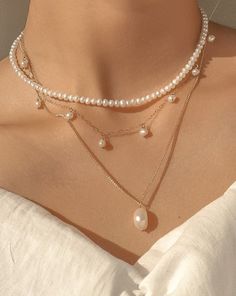 Our bestselling necklace featuring a satellite pearl choker made with tiny freshwater pearls and 14k gold-filled chain. Tarnish-resistant, waterproof, and safe for sensitive skin. Easy to layer. Classy Necklace, Pretty Jewelry Necklaces, Jewelry Accessories Ideas, Girly Accessories, Classy Jewelry, Fancy Jewellery, Jewelry Lookbook, Fancy Jewelry, Pearl Choker