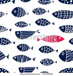 an abstract fish pattern on white background