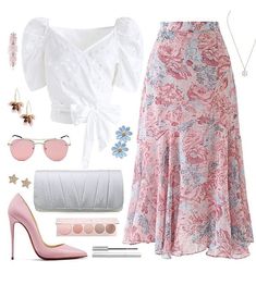 Chiffon Midi Skirt, Abstract Rose, Basic Fashion, Modest Fashion Outfits, Looks Chic, Feminine Outfit, Pink Outfit