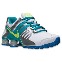 Women's Nike Shox Current Running Shoes | FinishLine.com | White/Volt Ice/Metallic/Tribe Green Nike Shox For Women, Nike Headbands, Outlet Nike, Women Nike, Nike Shoes Outlet, Nike Shox, Cheap Nikes, Gym Shoes, Nike Shoes Women