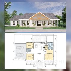 the floor plan for this two story house is shown in blueprints and has three windows