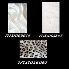 four different types of animal print fabric