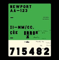 a green and white poster with the words newport aa - 123, 11 mm / mcc, ce error