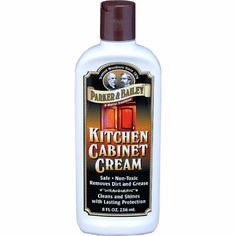 a bottle of kitchen cabinet cream