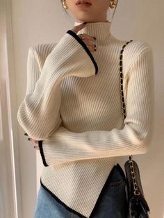 47537414766936 Autumn Jumpers, Casual Knitwear, Ladies Turtleneck Sweaters, Winter Pullover, Cooler Look, Women Sleeve, Knitwear Tops, Fall Sweaters, Banjo