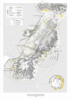 a map showing the location of different areas in the area, including mountains and lakes