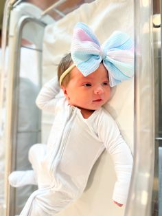 Mini Bow – 4” Bow on nylon or clip Big Bow – 6” Bow on nylon or clip Headwrap – 6” Bow wrapped to size choice – Newborn 13”, Infant 15”, Toddler 17” Mini Headwrap – 4” Bow wrapped to size choice – Newborn 13”, Infant 15”, Toddler 17” CARE - Clips are NOT glued in to allow you to move the clip to your desired spot. Washing Instructions – Spot wash all bows by hand. Remove clips before washing. Do not submerge clips in water, they will rust. Sweet Pictures, Mini Bow, Sweet Pic, Mini Bows, Big Bow, Baby Outfits, Big Bows, Cute Bows, Baby Bows