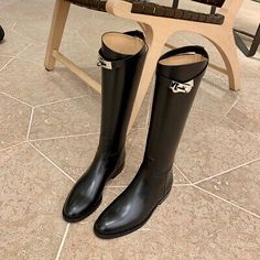 ad eBay - 2024 new round toe metal buckle long boots fashion knight knee high boots flats - Buy Now, click the link (eBay) Mid High Boots, Long Leather Boots, Knight Boots, Popular Boots, Summer Boots, Warm Boots, Zipper Boots, Womens Knee High Boots, Winter Boots Women