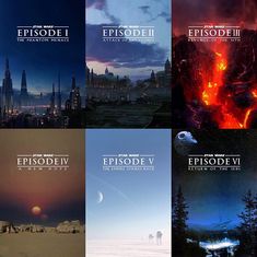 the cover art for episode i and ii of star wars, including an image of a volcano