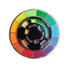 a multicolor wheel on a white background with no one around it to see the colors