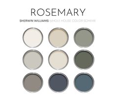 six different shades of paint with the words rosemary on them