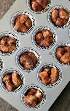 a muffin tin filled with monkey nuts on top of a wooden table and text overlay reads how to make monkey muffins