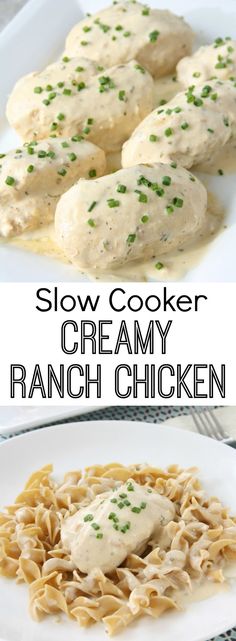 slow cooker creamy ranch chicken is an easy dinner recipe