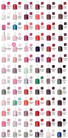 Essie color chart. Jackpot. Essie Colors Chart, Essie Colors, Nagellack Trends, Colorful Nails, Essie Nail Polish, Essie Nail, Beauty Nail