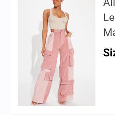 Fashion Nova Pink Jeans Never Worn Prices Are Negotiable Lily High Rise Cargo Jeans, High Rise Cargo Jeans, Denim Halter Top, Pink Cargo Pants, Fashion Nova Outfits, Racerback Top, Girl Fits, Cargo Jeans, Barbie Girl