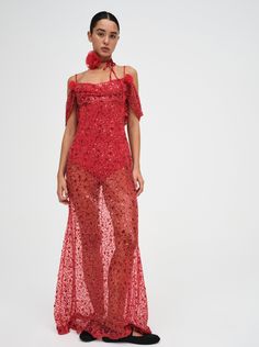 We make enchanting clothing for the vibrant muse unafraid to take risks, forge their own way and embrace a bit of adventure. Long Sheer Red Dress, Hamptons Party, Creme Puff, Maxi Dress Red, Birthday Fits, Red Lace Dress, Main Event, The Drama, Gorgeous Gowns