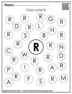 the color letter r worksheet for children to practice their handwriting and writing skills