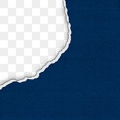 a torn piece of paper on a dark blue background with white edges, which has been cut in half