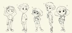 an image of some cartoon character sketches