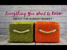 two baskets sitting next to each other with the words spring organization tip 3 declutter and purse before you buy new storage