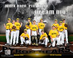 the baseball team is posing for a photo in front of a storm cloud and lightning