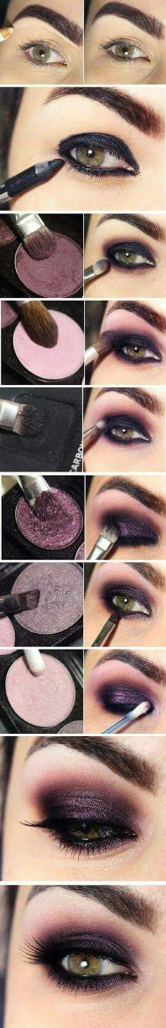 Hombre French Manicure, Eye Makeup With Glasses, Makeup With Glasses, Extreme Make-up, Eye Makeup Step By Step, Purple Smokey Eye Makeup, Smokey Eyes Tutorial, Festival Eye Makeup, Make Up Mata