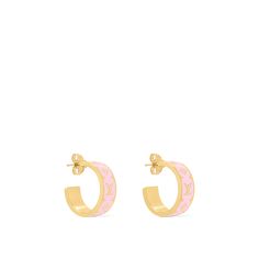 LOUIS VUITTON® - Nanogram Enamel Earrings - Pink Designer Pink Round Jewelry, Luxury Pink Hoop Earrings, Designer Round Pink Jewelry, Lv Earrings, Louis Vuitton Earrings, Louis Vuitton Official Website, Earrings Luxury, Historic House, Silver Jewelry Fashion