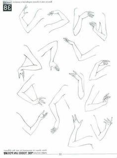 an instruction manual for how to draw the body and hands in three different positions, with instructions