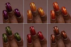 ILNP Harvest Collection - Rich and Warm Fall Nail Polish Collection | eBay Fall Shimmer Nails, Shimmer Fall Nails, Autumn Nail Polish, Reddish Brown Nail Polish, Copper Brown Nail Polish, Ilnp Autumn, Nail Fall, Fall Nail Polish, Autumn Nail