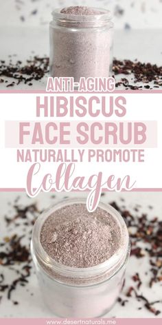 This homemade hibiscus, oatmeal, rose hip and pink kaolin clay face scrub will work wonders for your skin. The DIY face scrub helps with hydrating, locking in moisture, redness, inflammation, acne, and even offers anti-aging benefits by promoting natural collagen production. Because the DIY natural face scrub recipe uses all natural ingredients you'll get a highly effective homemade natural remedy that is toxin free. Learn how to make this homemade scrub and get the full DIY Beauty Recipe. Aloe Vera Face Scrub, Diy Face Cleanser Recipes, How To Make Face Scrub Recipes, Hibiscus Soap Diy, How To Make A Facial Scrub Homemade, Hibiscus Body Scrub, Gentle Face Scrub Diy, Home Made Facial Scrub, Diy Face Exfoliating Scrub