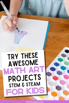 a child is doing art projects with watercolors