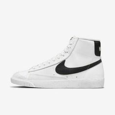 Here are a brand new pair of New Nike Women's Blazer Mid '77 Next Nature - White (DO1344-101) s 5. These come in a samples box which is missing the lid. Mid Blazer 77, Blazers Nike, Nike Uptempo, Blazer Shoes, Nike Trainer, Blazer 77, Blazer Mid 77 Vintage, Gymnastics Shoes, Nike Blazer Mid 77