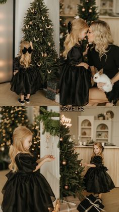 Holiday Mini Outfit Ideas, Classy Christmas Pictures Family, All Black Family Christmas Pictures, Classy Christmas Photoshoot Family, Black Christmas Photoshoot Family Outfit, Christmas Pictures Black Outfits, Elegant Christmas Photoshoot, Holiday Pictures Family Outfits Black, Fancy Holiday Family Photos