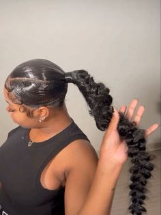 Quickweave Hairstyles, Cute Ponytail Styles, Weave Ponytail Hairstyles, Black Ponytail Hairstyles, Quick Weave Hairstyles, Braided Cornrow Hairstyles, Curly Hair Styles Easy, Pretty Braided Hairstyles