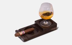 Bey-Berk Marble Cigar & Whiskey Glass Holder | GearMoose Glass Holder, World Of Interiors, Glass Holders, Interior Design Inspiration, Cigars, Whiskey