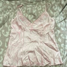 Pink Cami With Some Beading. Poshmark Clothes, Vintage Cami Top, Vintage Cami, Online Thrift, Pink Camo, Camo Colors, Thrift Shopping, Pink Tops, Cami Tops