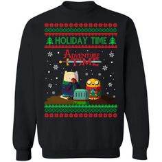 Holiday Time Adventure Time Christmas Sweater Adventure Time Christmas, Cotton Shirts Women, Boyfriend T Shirt, Holiday Time, Christmas Shirt, Christmas Sweatshirts, Ugly Christmas, Christmas Sweater, Adventure Time