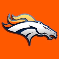 the denver cowboys logo on an orange background