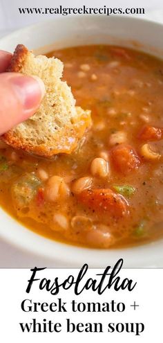 White Bean Soup With Tomatoes, Fasolatha Greek White Bean Soup, Hearty Roasted Tomato And White Bean Stew, Leftover White Beans Recipes, Greek Tomato Soup, White Bean And Tomato Soup, Tomato And White Bean Soup, Tomatoes Recipes Fresh, Recipes Using Stewed Tomatoes