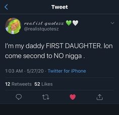 the tweet is being used to describe his baby's first daughter on twitter