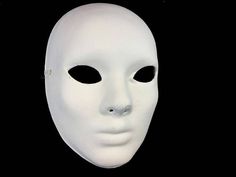 Expressionless Face, Papier Mache Mask, Blank Stare, Paper Mache Mask, Eye Hole, Pale White, White Face Mask, 17 Black, Large Eyes