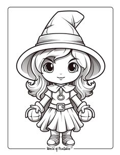 Witch Coloring Pages For Kids & Adults - World of Printables Witch Coloring Pages For Kids, Pictures To Color, Witch Pictures, Halloween Printables Free