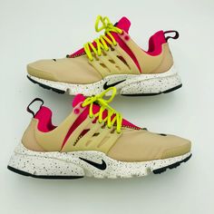 Excellent Used Condition... Women's Sneaker Carries On The Allure Of The Original In A Neoprene Bootie With A Breathable Textile Forefoot And Synthetic Toe Guard. A Tpu Midfoot Cage Graces The Widespread Laces, Providing Stability And Support. Phylon And Air Tech Merge In The Speckled Sole For Lightweight . Sku 42/0400 Air Presto, Nike Air Presto, Nike Shoes Women, Womens Sneakers, Nike Women, Nike Shoes, Athletic Shoes, Cream, Nike