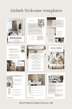 the website design for an interior and furniture store is shown in white, with lots of different